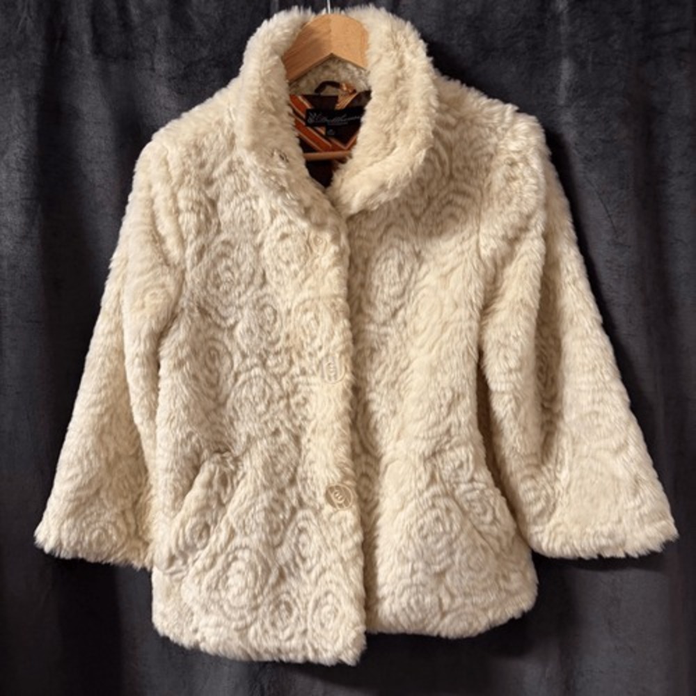 Dollhouse Cream Faux Fur Button-Up Coat